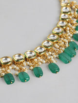 Gold Plated Kundan Polki Necklace Set