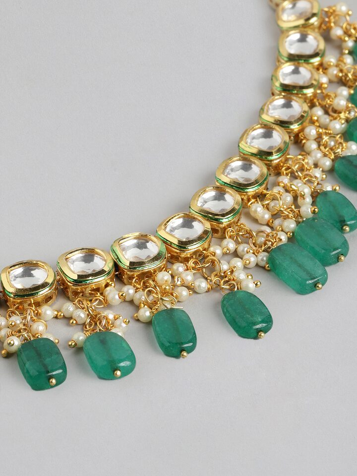 Gold Plated Kundan Polki Necklace Set