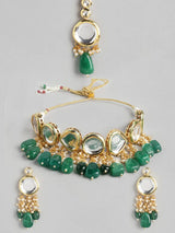 Gold Plated Kundan Polki Necklace Set