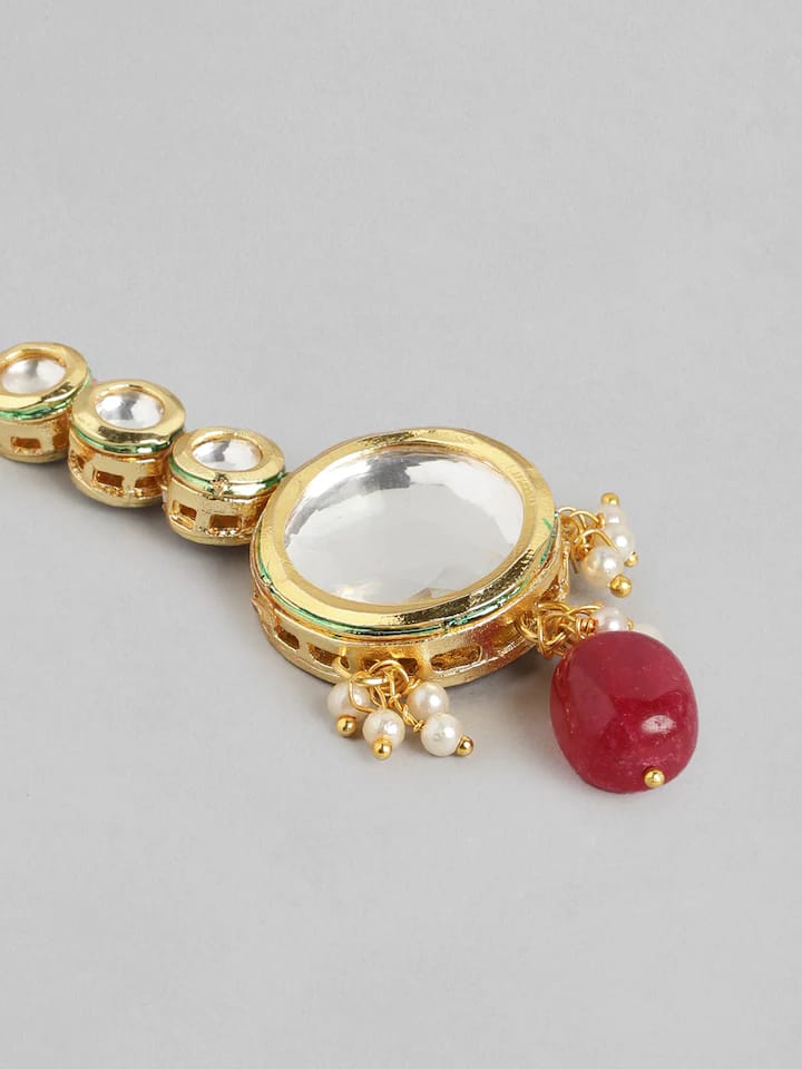 Gold Plated Kundan Polki Necklace Set