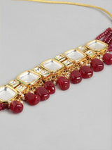 Gold Plated Kundan Polki Necklace Set