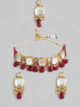 Gold Plated Kundan Polki Necklace Set