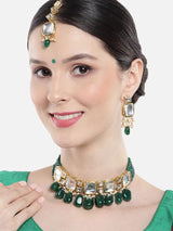 Gold Plated Kundan Polki Necklace Set