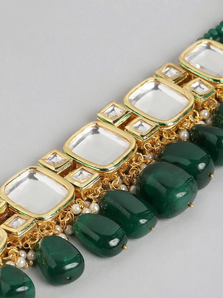 Gold Plated Kundan Polki Necklace Set