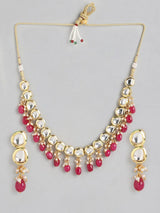 Gold Plated Kundan Polki Necklace Set