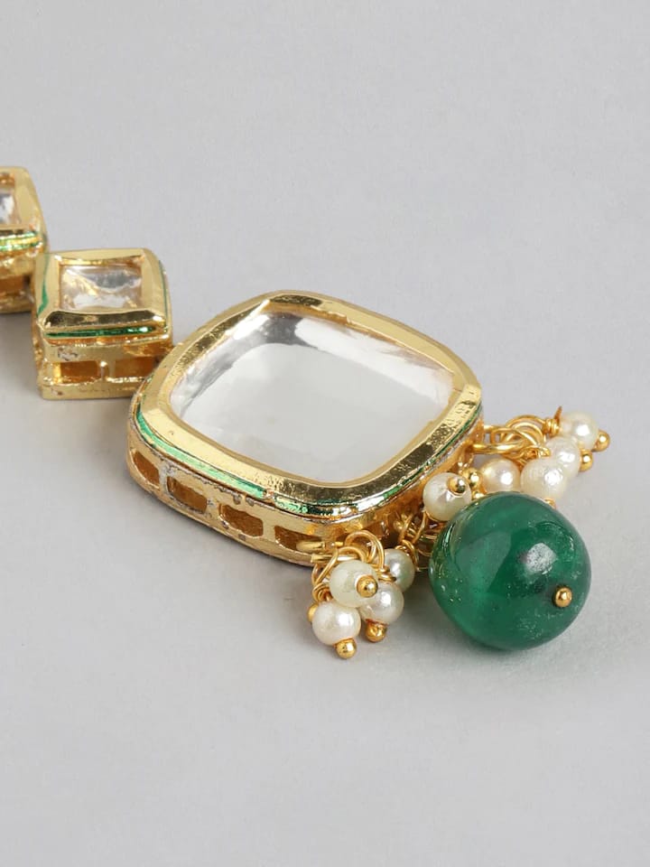 Gold Plated Kundan Polki Necklace Set