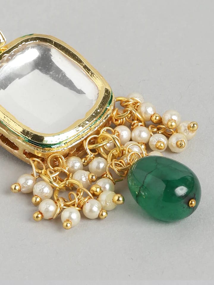 Gold Plated Kundan Polki Necklace Set
