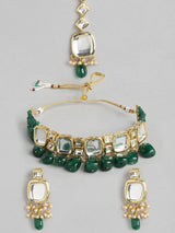 Gold Plated Kundan Polki Necklace Set