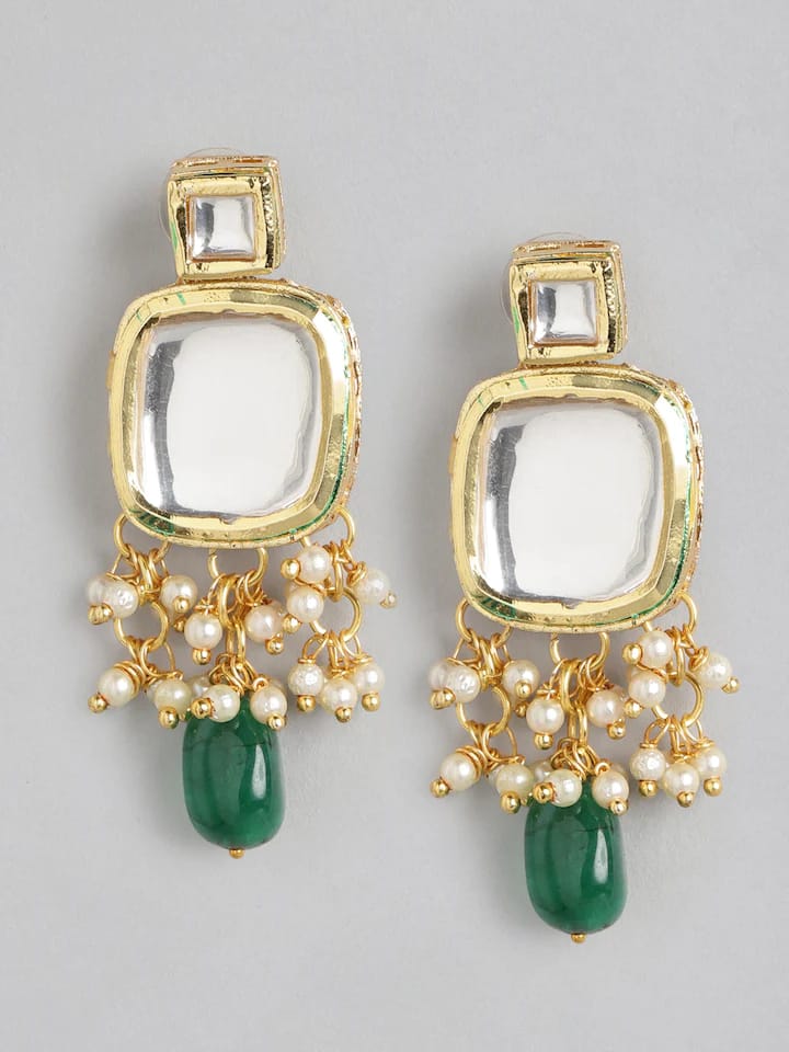 Gold Plated Kundan Polki Necklace Set