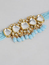 Gold Plated Kundan Polki Necklace Set