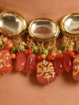 Gold Plated Kundan Polki Necklace Set