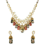 Gold Plated Kundan Polki Necklace Set