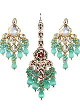 Gold Plated Kundan Polki Necklace Set