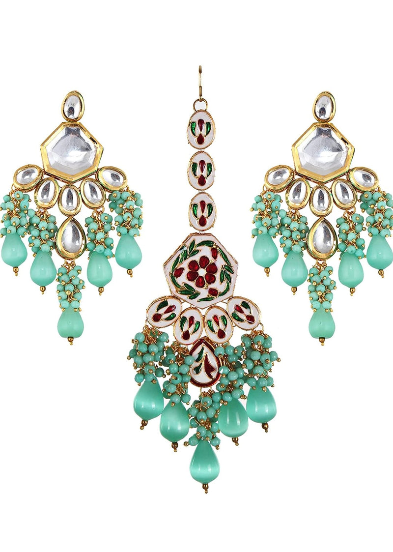 Gold Plated Kundan Polki Necklace Set