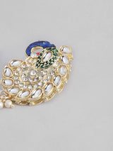 Gold Toned Kundan & Red Beaded Stone Enamel Jewellery Set