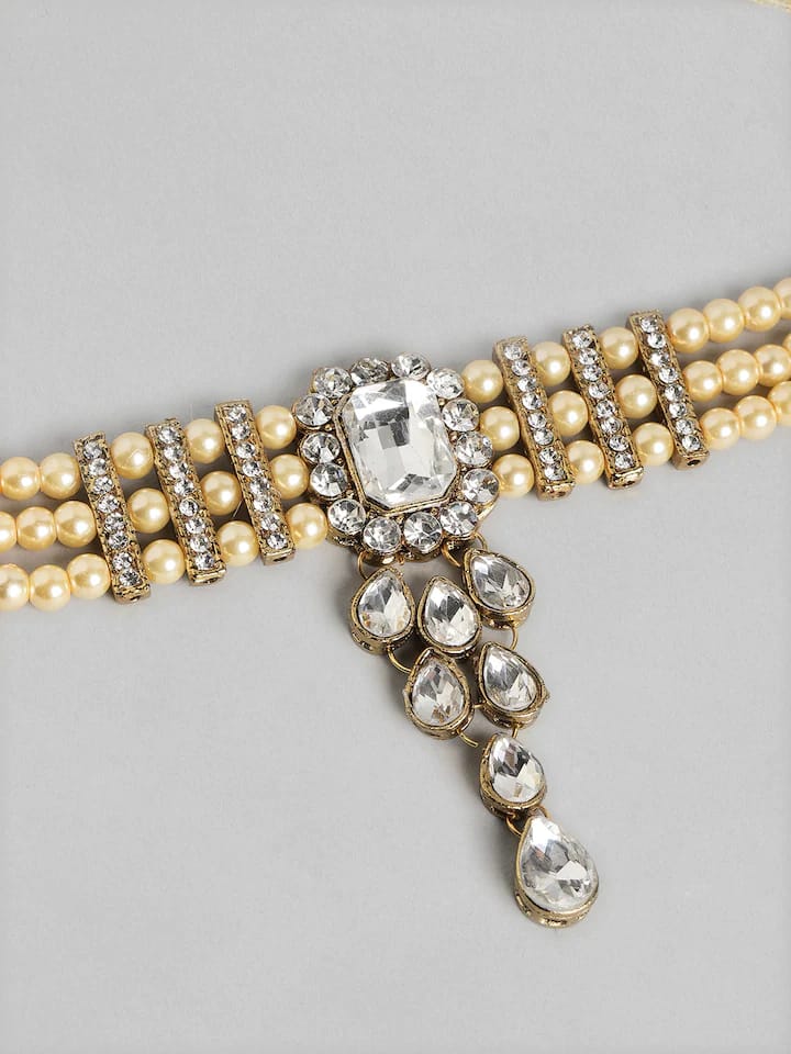 Gold Plated Elegant kundan Necklace set