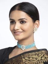 Gold Plated Elegant kundan Necklace set