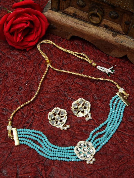 Gold Plated Elegant kundan Necklace set