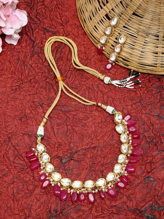 Gold Plated Elegant kundan Necklace set