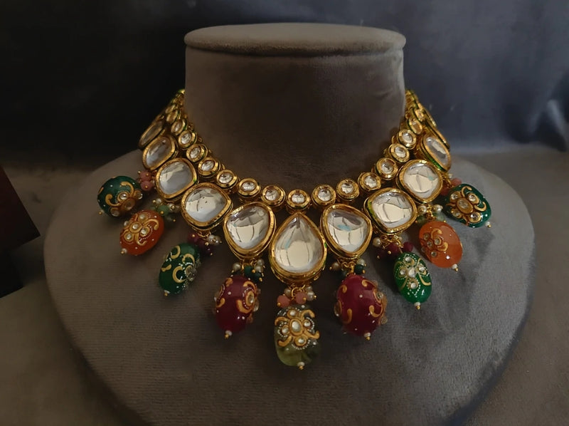 Gold Plated Elegant kundan Necklace set
