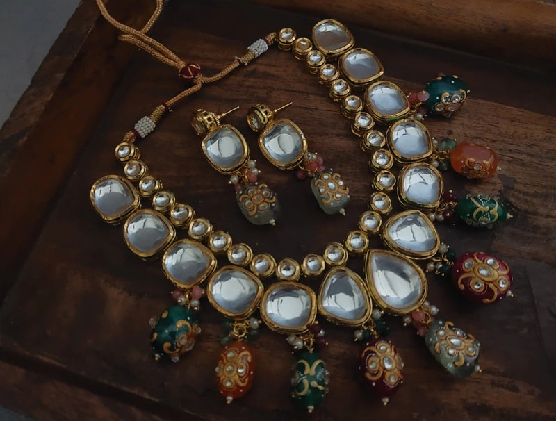 Gold Plated Elegant kundan Necklace set