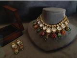 Gold Plated Elegant kundan Necklace set