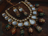 Gold Plated Elegant kundan Necklace set