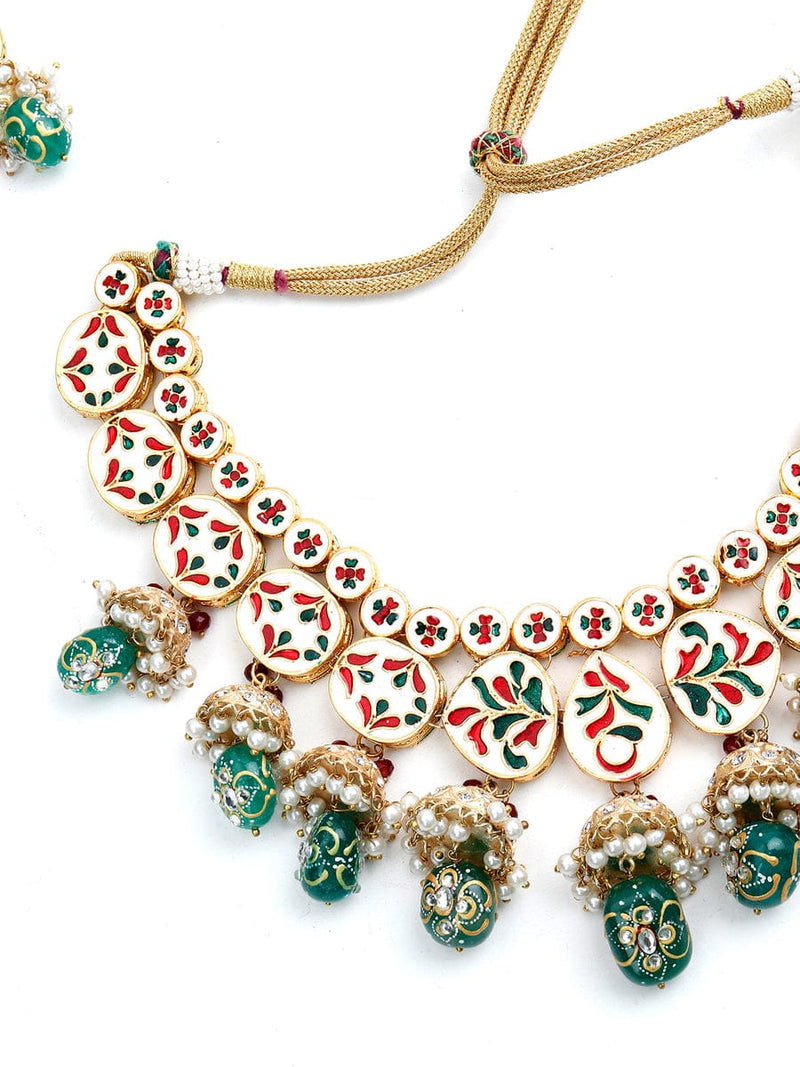 Gold Plated Elegant kundan Necklace set