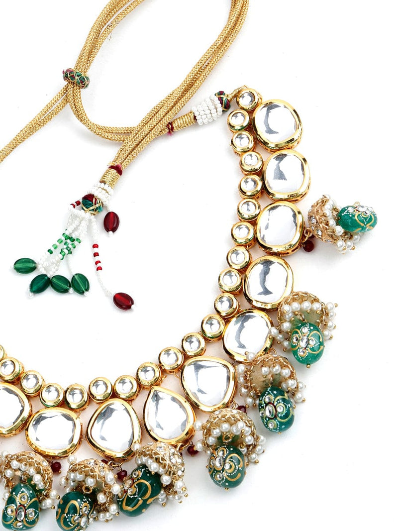 Gold Plated Elegant kundan Necklace set