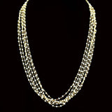 Gold Tone Ethnic Multistrand Pearls Necklace & Earring Set
