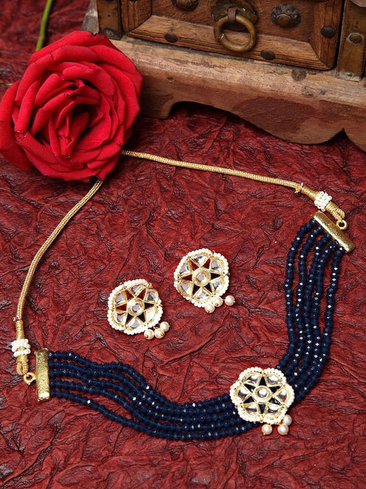 Gold Plated Elegant kundan Necklace set