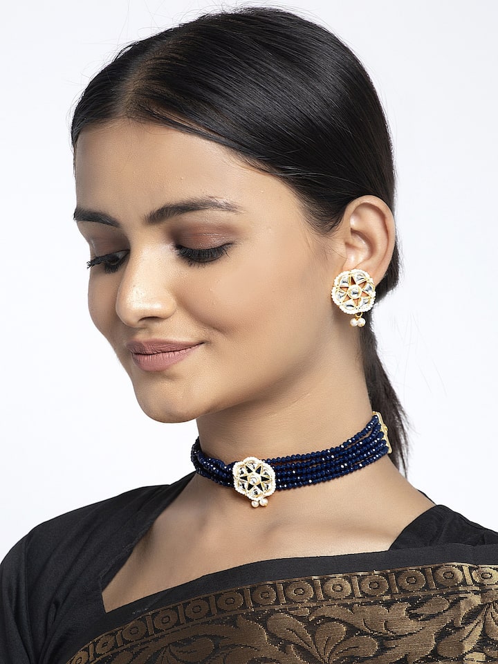 Gold Plated Elegant kundan Necklace set
