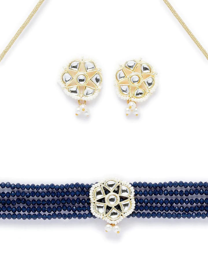 Gold Plated Elegant kundan Necklace set