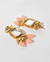 Gold-Plated Kundan-Studded Necklace & Earrings Set