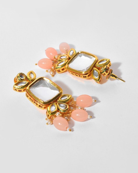Gold-Plated Kundan-Studded Necklace & Earrings Set
