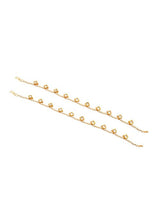 Delicate Gold & Peral Anklet Set Of 2