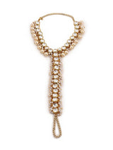 Gold Plated Kundan Pearl Tasselled Payals- Set Of 2