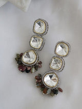 Silver Plated Rhodium Beaded Stud Earrings