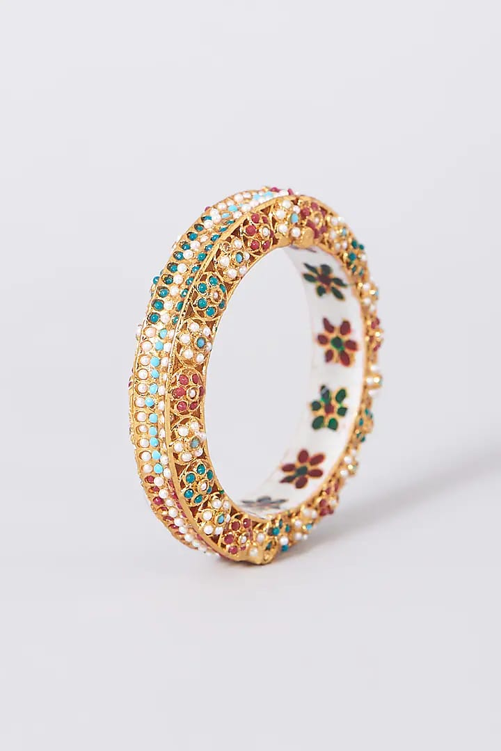 Beautiful Rajwadi Jadau Kundan Bangle Kada