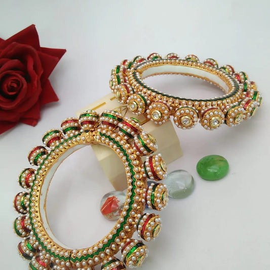Beautiful Rajwadi Jadau Kundan Bangle Kada