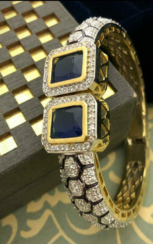 American Diamond Gold-Plated Bangle-Style Bracelet