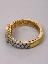 Gold Rodium Polish Red Openable Polki Bracelet Bangle