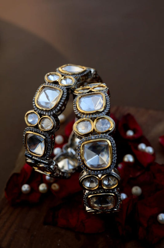 Victorian Two Tone Polki Bangles