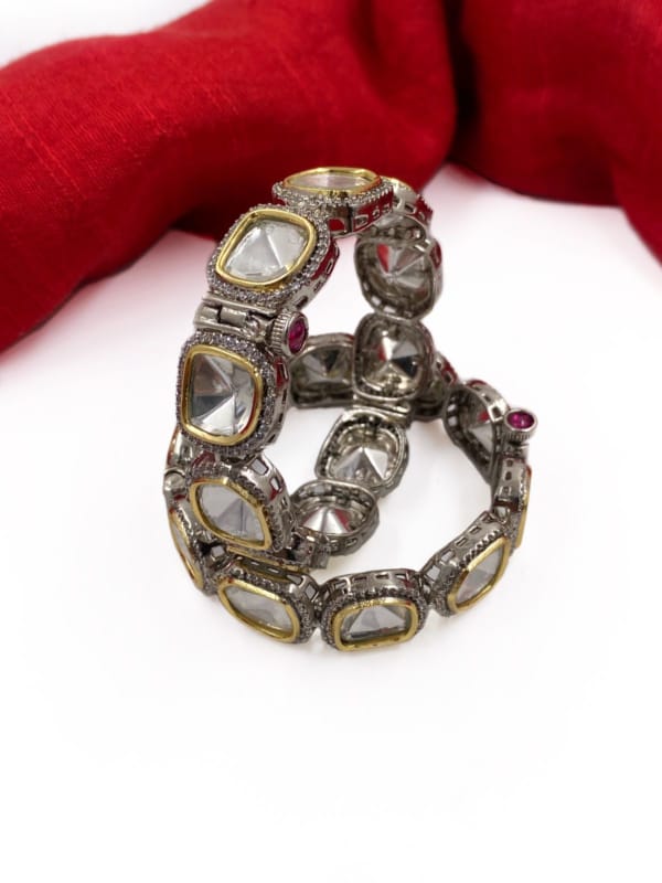 Victorian Two Tone Polki Bangles