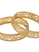 Golden Alloy Contemporary Bangles Bracelets For Women