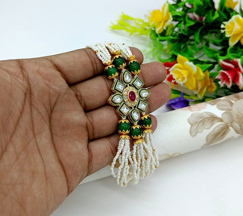 Beaded Kundan Bracelet