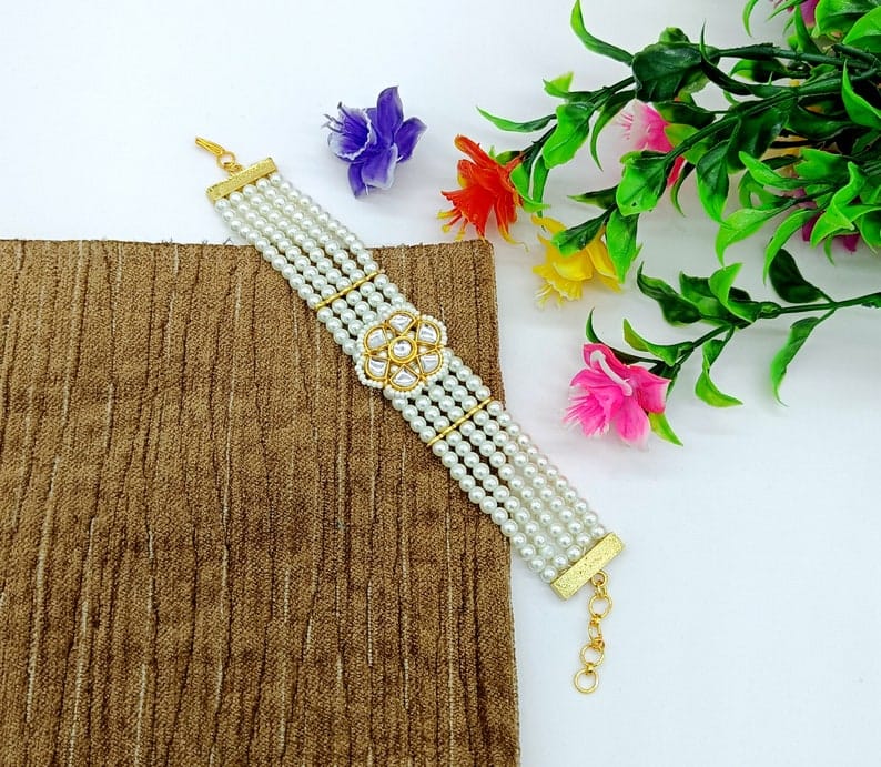 Beaded Kundan Bracelet