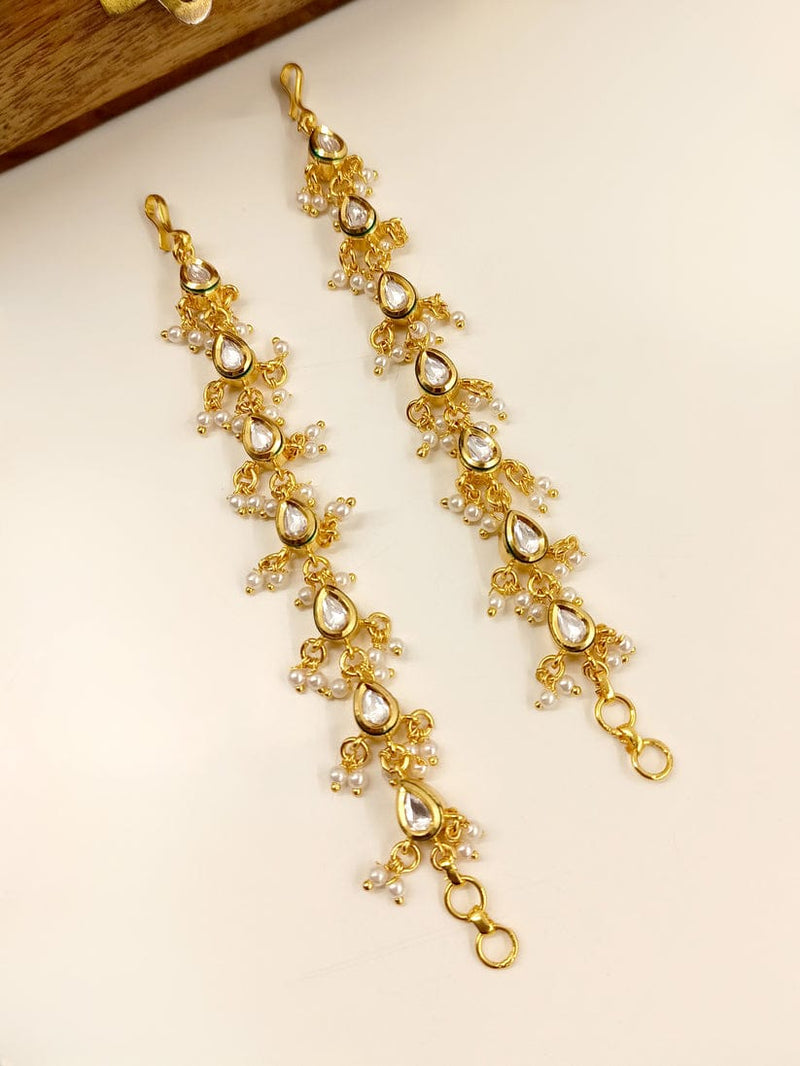 Kundan Polki  Ear Chain (Pack Of 2)