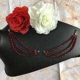 Maroon Stone Ear Chain (Pack Of 2)