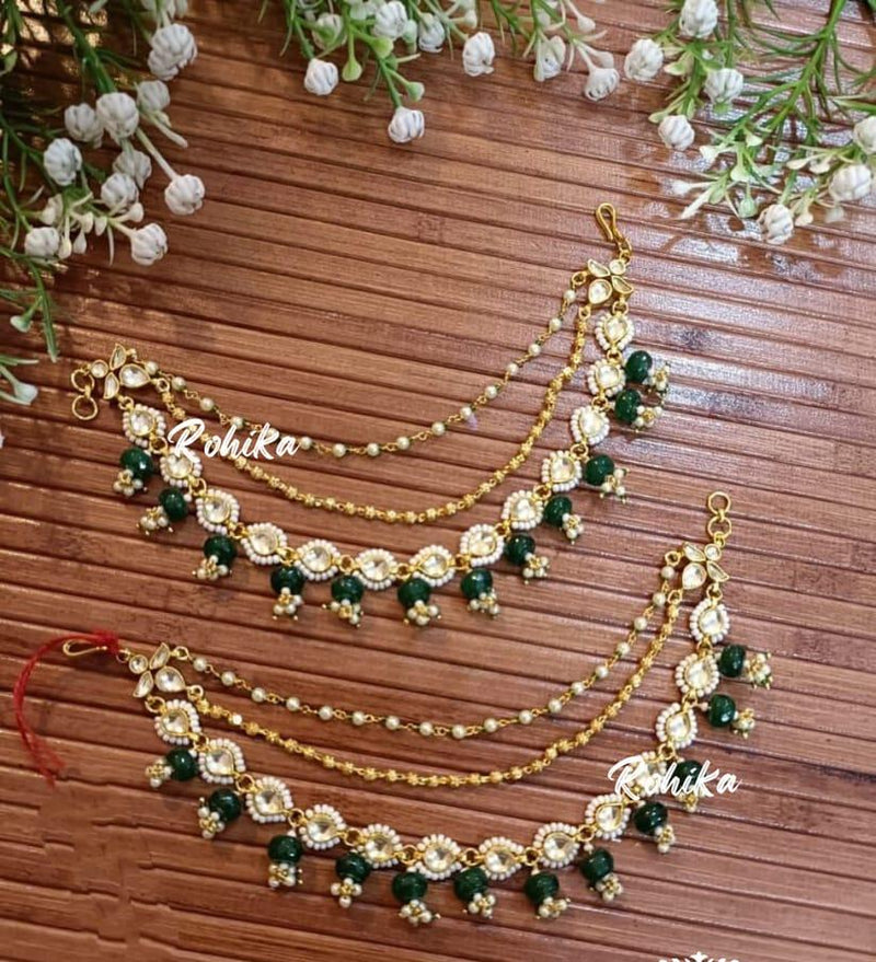 Kundan & Peral Ear Chain (Set Of 2)